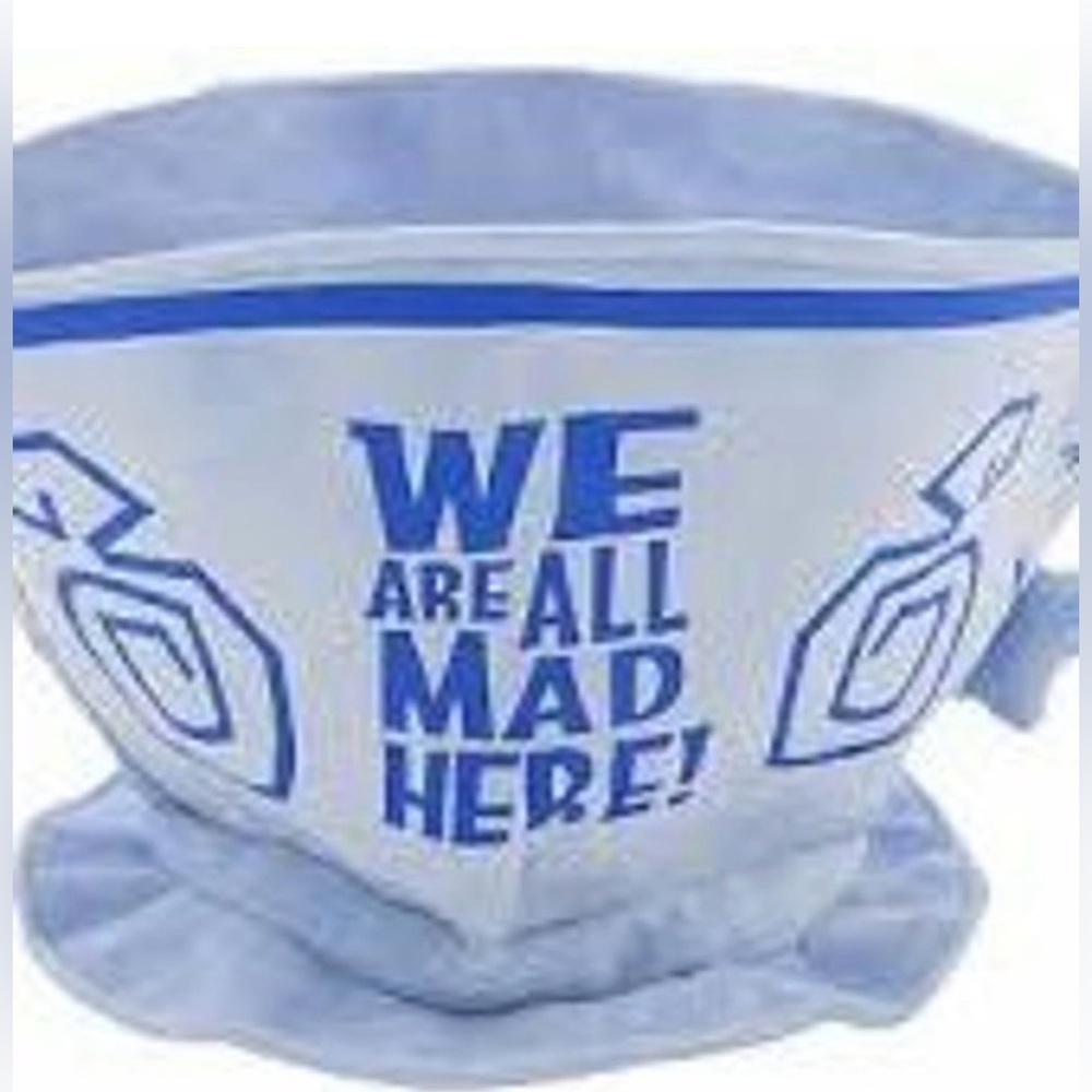 Disney Light Blue 'We Are All‎ Mad Here' Hat NWT teacup Alice In wonderland